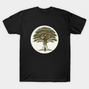 Ancient Guardian - Samurai Under the Wisdom Tree Design T-Shirt